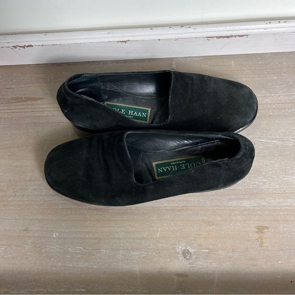 Cole Haan Vintage Made In Italy Womens Black Suede Loafers Size 5 - Picture 8 of 8